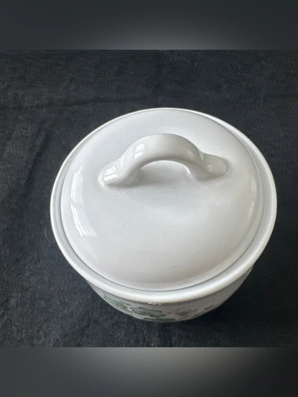 Corelle Coordinates Callaway Green Ivy Stoneware Sugar Bowl with Lid 4 1/2